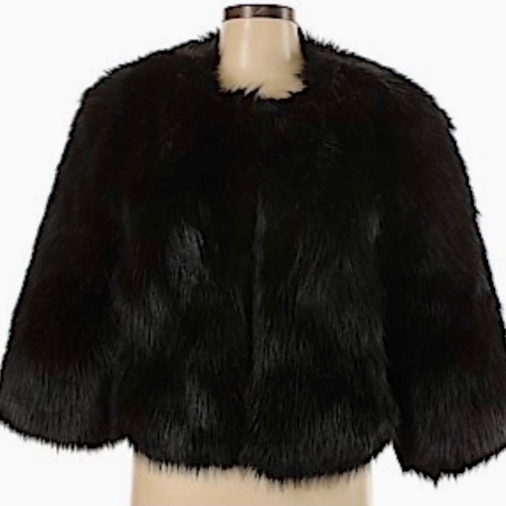 DKNY puffy faux fur jacket